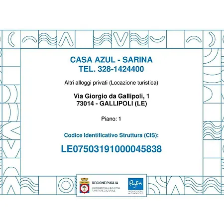 Casa Vacanze Azul - Sarina